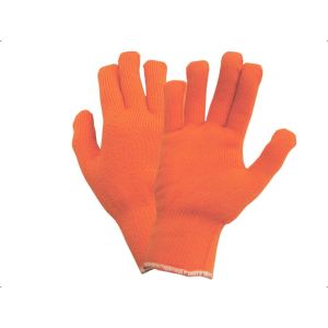 Перчатки акриловые утепленные оранжевые