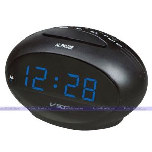 Часы VST 711 (СИНИЕ) настольные,24 ч, Будильник с SNOOZE (отсрочка сигнала будильника) ,Питание 220В или 2*АА