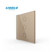 Панель LIVOLO  VL-P603-3A для сенс/выкл. 3-й золото N
