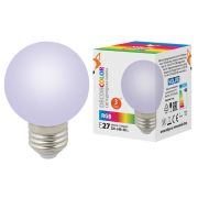 Лампа LED-G60-3W/RGB/E27/FR/С разноцветная ТМ Volpe 1649
