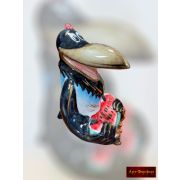 Сувенир «Ворона Прелестно с арбузом» (Лефортовский фарфор)	6*7,5*9см