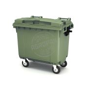 Передвижной мусорный контейнер 660 л с крышкой (зеленый) 780*1370*1218мм