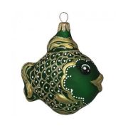Ёлочная игрушка «Рыбка» зелёная (Бирюсинка), 11,5см, НП-2518