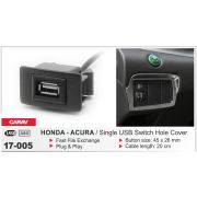 USB разъем в штатную заглушку HONDA / 1 порт аудио 17-005