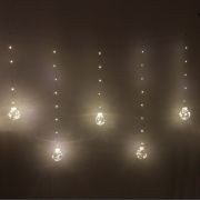 Гирлянда «Бахрома» Ш:2,5 м, В:0,5 м/0,8 м, 200LED,220V, ШАР, d=8см, белый, (765-038)