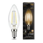 Лампа Gauss LED Filament свеча 9W 680Lm E14 2700K 103801109