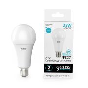 Лампа Gauss LED Elementary А70 25W 2100Lm E27 4100K 73225