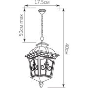 Светильник PL4095 60W 230V E27 175*175*800MM черное золото