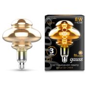 Лампа Gauss LED LED Vintage Filament BD160 8W E27   330lm 2400K 162802008