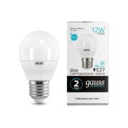 Лампа Gauss LED Elementary Шар 12W 920Lm E27 4100K 53222