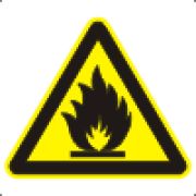 Знак W01 Пожароопасно, Легковоспламеняющиеся вещ-ва (Пленка 100х100 мм)