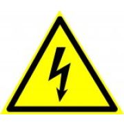 Знак W08 Опасность поражения электрическим током (Пленка 25х25 мм)