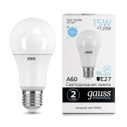 Лампа Gauss LED Elementary A60 15W 1480Lm E27 6500K 23235