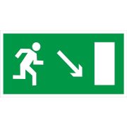Знак E07ф,«Направление к эвакуационному выходу направо вниз»,пленка