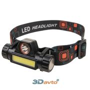 Фонарь налобный аккум.HEADLAMP CP-5501 XPE+COB