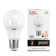 Лампа Gauss LED Elementary A60 7W 520Lm E27 3000K 23217А