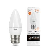 Лампа Gauss LED Elementary Свеча 6W 420Lm E27 3000K 33216