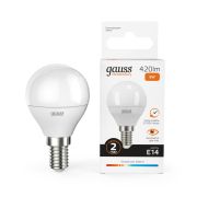 Лампа Gauss LED Elementary Шар 6W 420Lm E14 3000K 53116