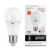 Лампа Gauss LED Elementary A60 10W 880Lm E27 2700K 23210