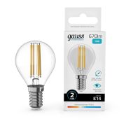 Лампа Gauss LED Filament Elementary Шар 10W 670Lm E14 4100K 52120