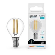 Лампа Gauss LED Filament Elementary Шар 12W 750Lm E14 4100K 52122