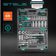 Набор инструментов STELS 1/2« 1/4» 69 предметов (Гол-ки 4-32/Удл.Гол-ки 6-22)