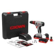 Дрель-шуруповерт CROWN CT21081HQ-2 BMC/12В/30 Нм/2*2,0Ач/10 мм (Сменные насадки в комплекте)