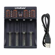 ЗУ LIITOKALA Lii-402, DC вход: 5V/2.0A,  Ni-MH, NiCd: AA, AAA, С., Li-ion, LiFePO4: 18650, 18490, 18350, 17670, 17500, 16340 (RCR123), 14500, 10440.USB выход: 5V — 1A, Micro USB вход.