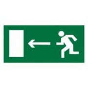 Знак E04 «направление к эвакуационному выходу НАЛЕВО»