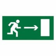 Знак E03 «направление к эвакуационному выходу НАПРАВО»