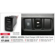 USB разъем в штатную заглушку HONDA / 2 порта з/у 17-205