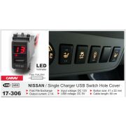 USB разъем в штатную заглушку NISSAN / 1 порт з/у + вольтметр 17-306